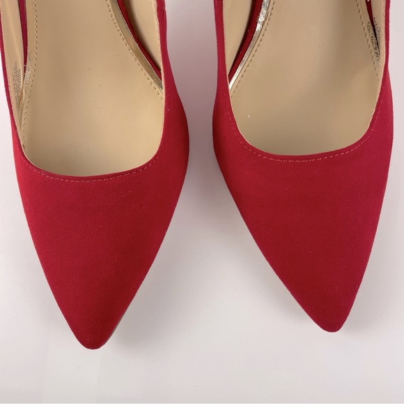 Jessica Simpson - Red Suede Closed Toe Pumps - Picture 5 of 11